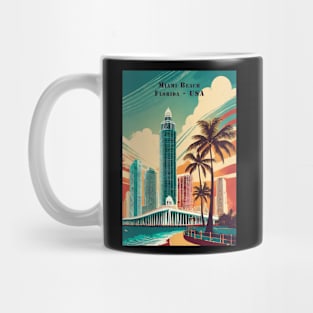 Miami Beach Vintage Travel Poster Mug